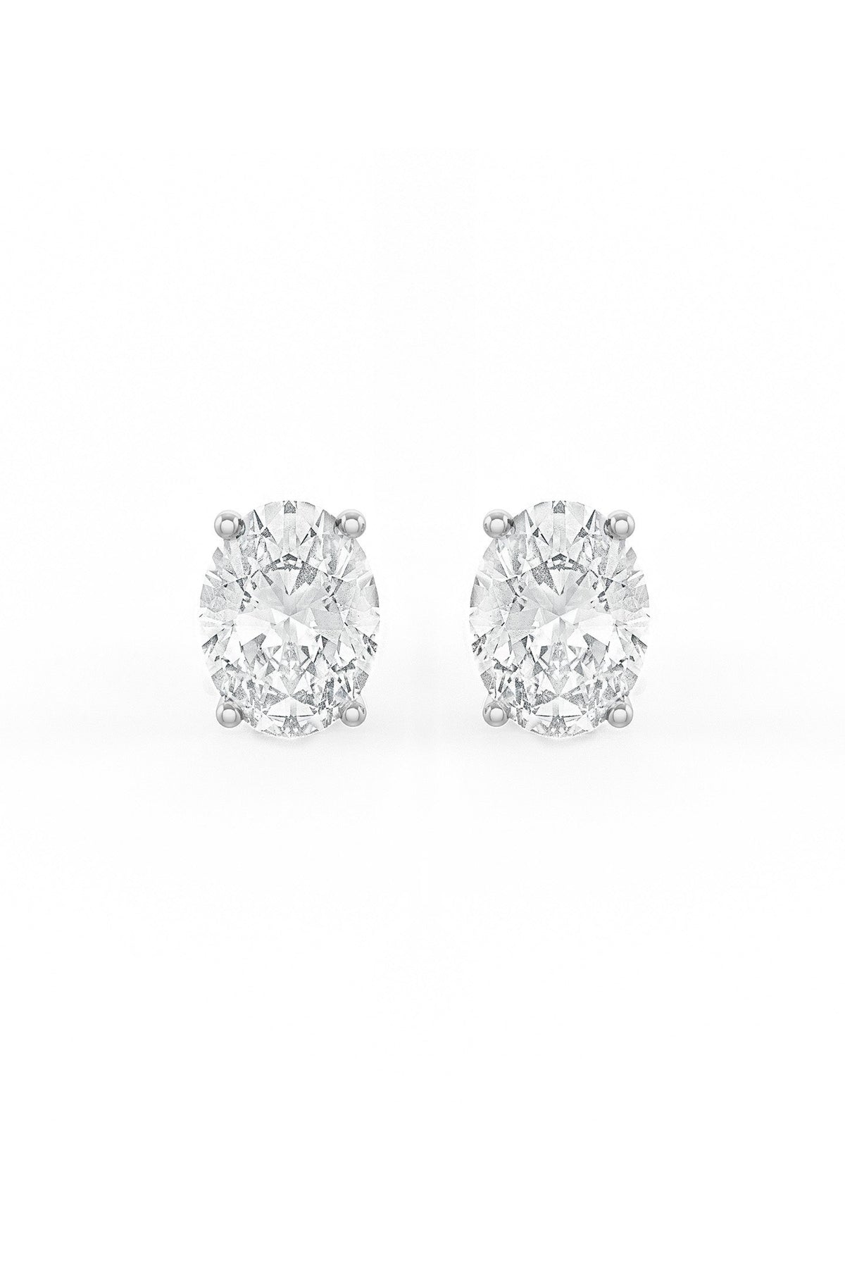 Oval Shaped Solitaire Stud Earrings