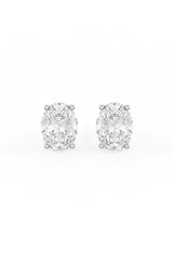 Oval Shaped Solitaire Stud Earrings