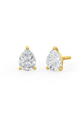 Pear Shaped Solitaire Stud Earrings