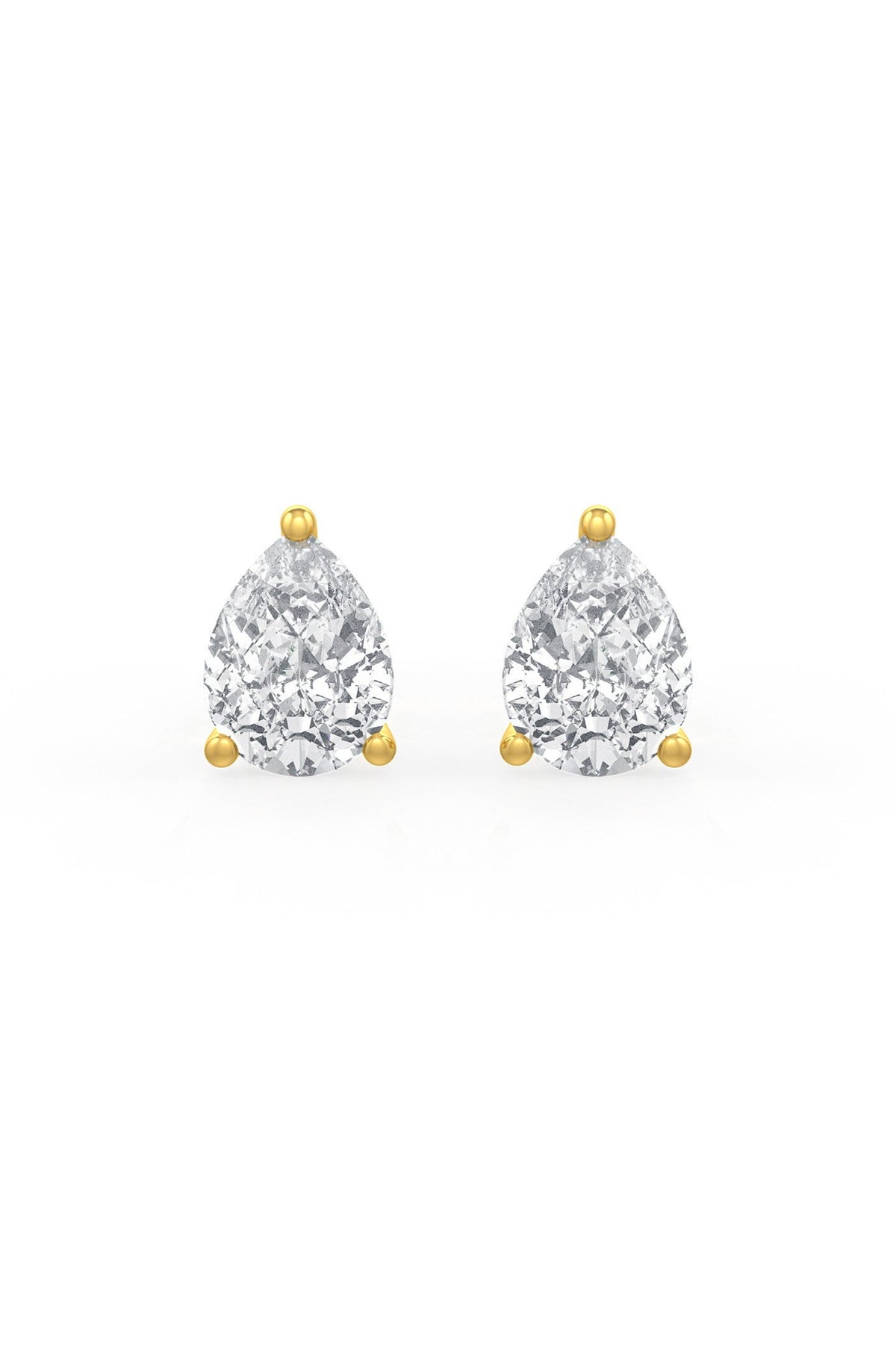 Pear Shaped Solitaire Stud Earrings