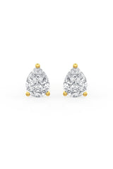 Pear Shaped Solitaire Stud Earrings