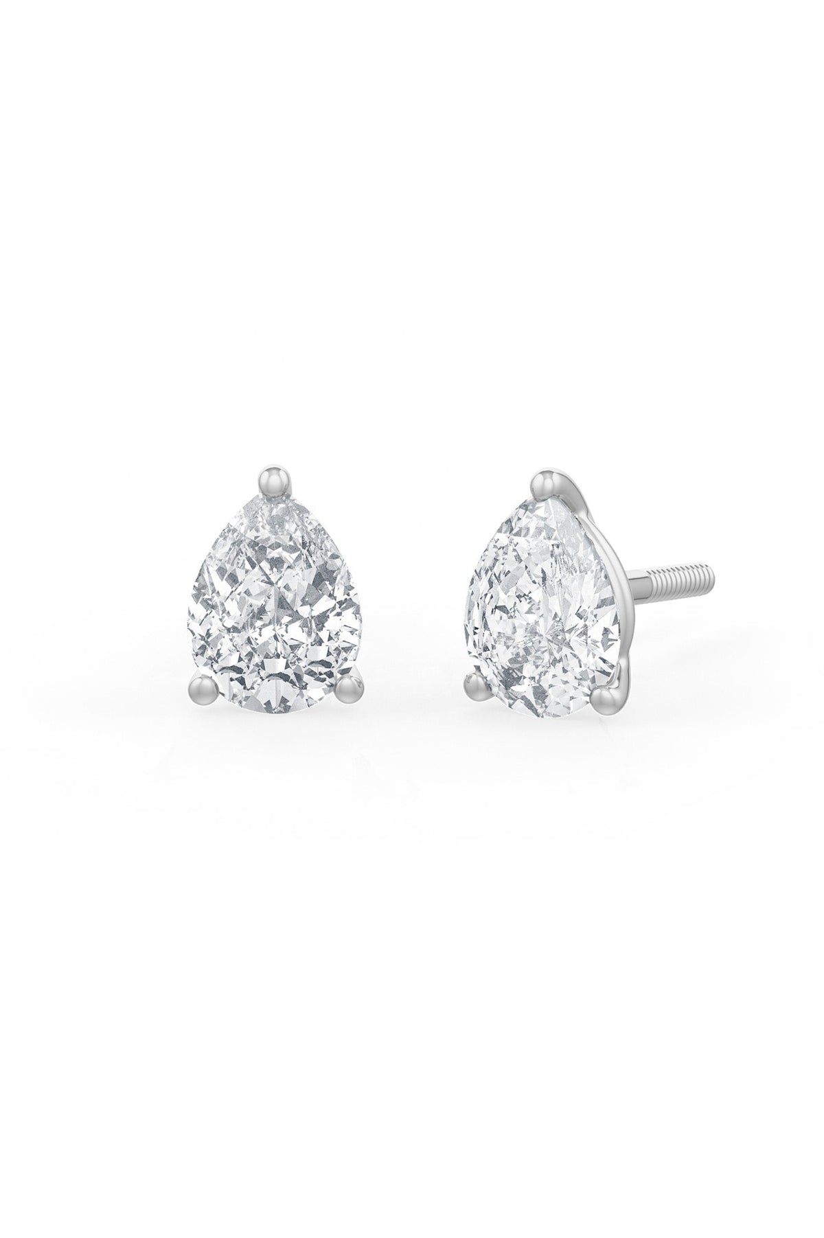 Pear Shaped Solitaire Stud Earrings