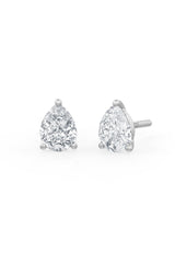 Pear Shaped Solitaire Stud Earrings