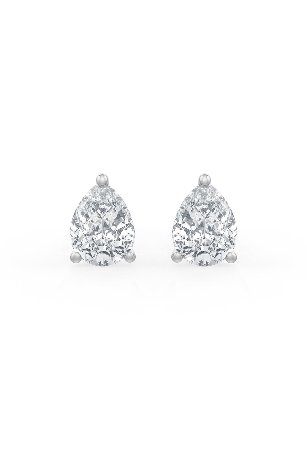 Pear Shaped Solitaire Stud Earrings