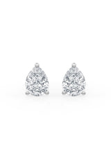 Pear Shaped Solitaire Stud Earrings