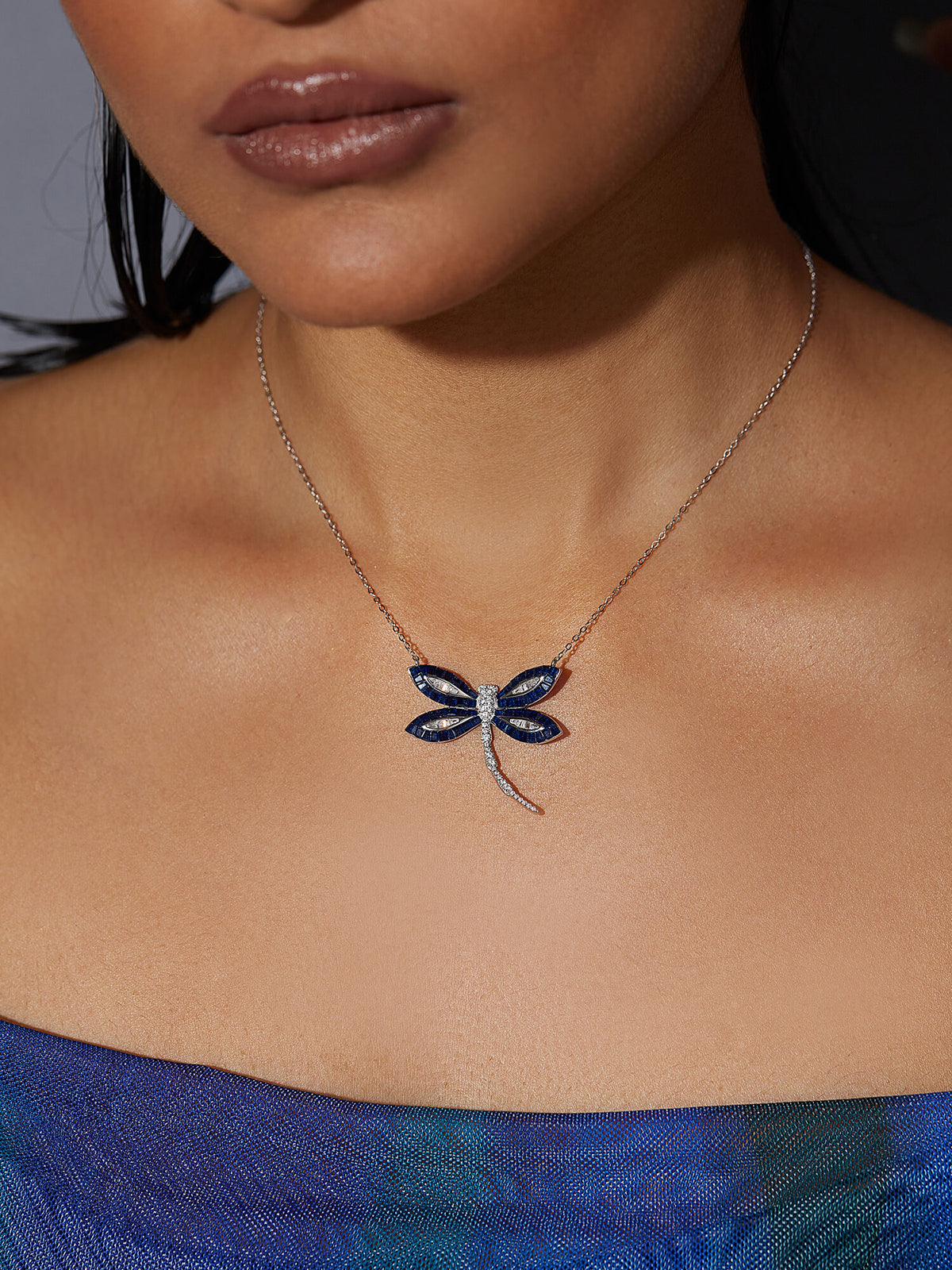Woodland Dragonfly Pendant With Silver Chain