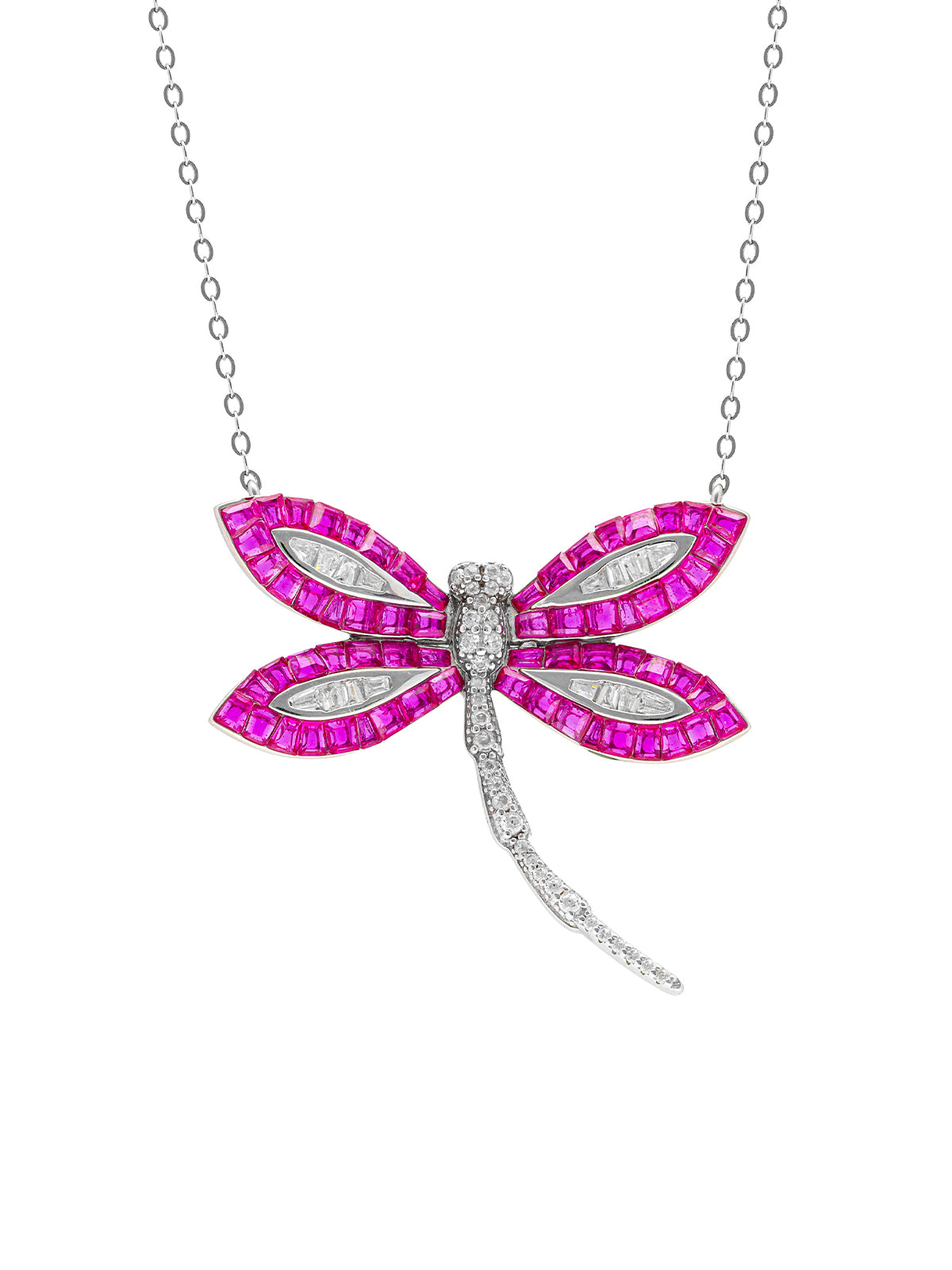 Woodland Dragonfly Pendant With Silver Chain
