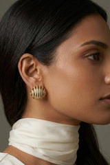 Chunky Dome Gold Stud Earrings