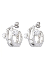 Silver Wrap Stud Earrings