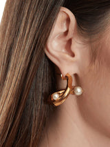 Pearl & Melting Gold Hoops