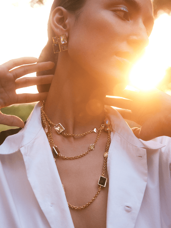 Two Tone Crystal Necklace