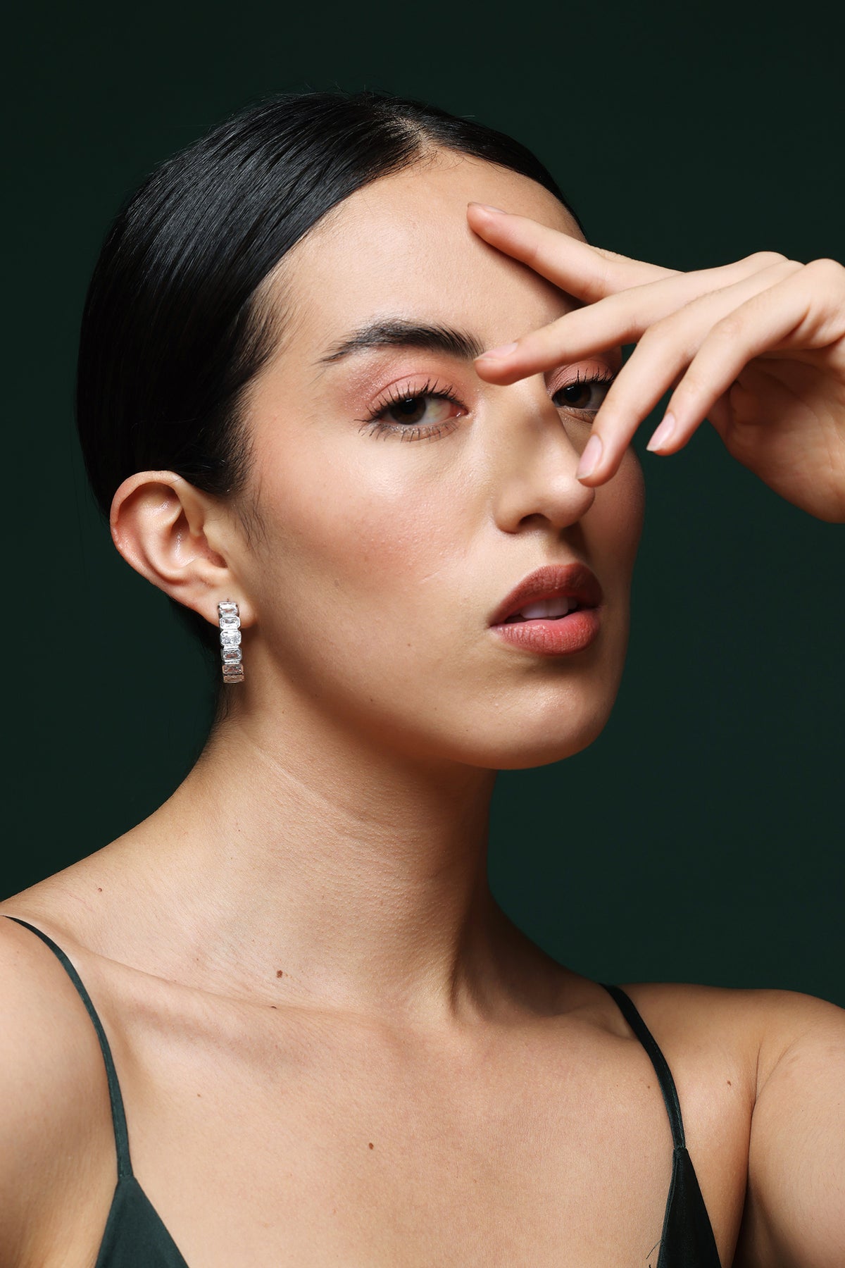 Gold Cubic Zirconia Hoop Earrings