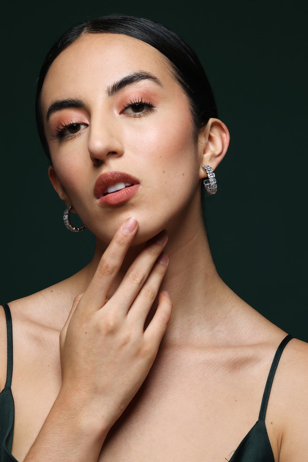 Gold Cubic Zirconia Hoop Earrings