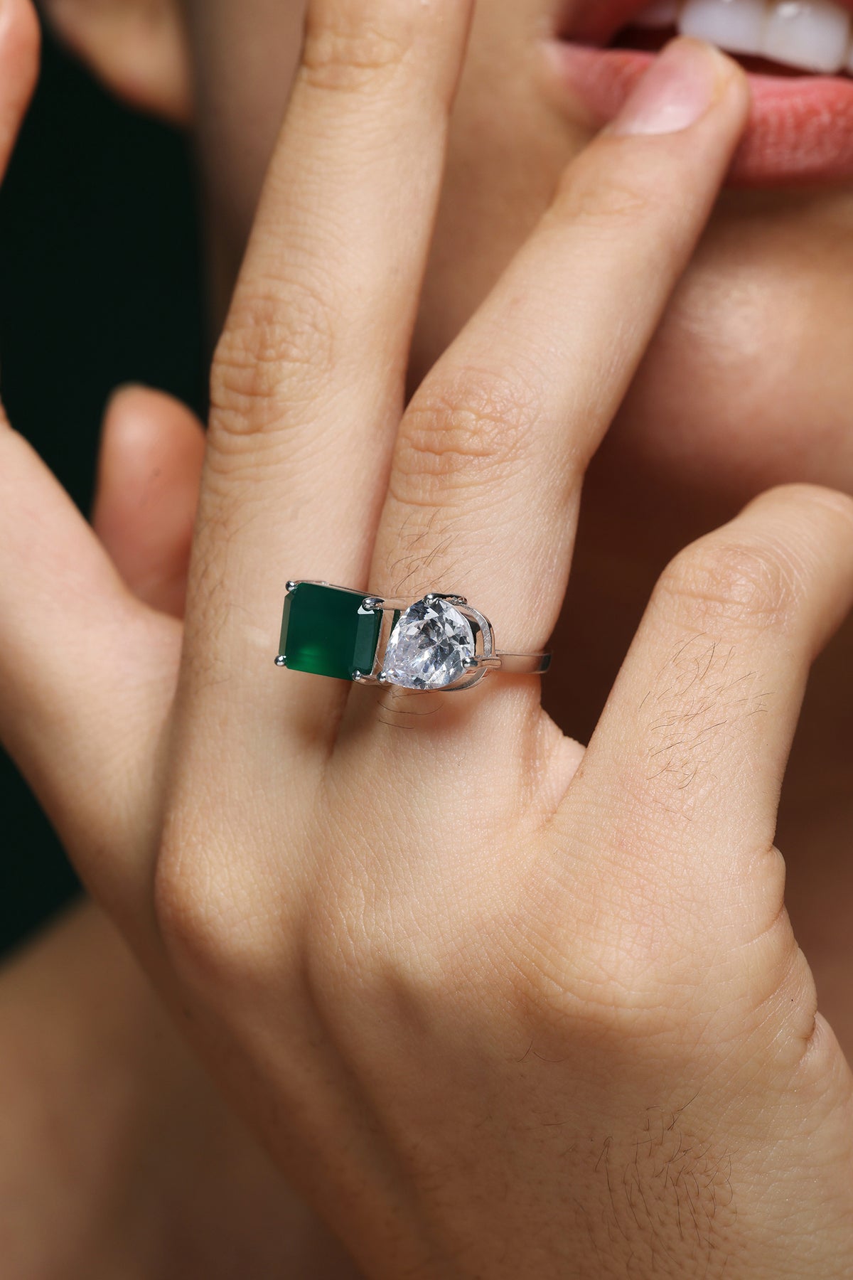 Emerald Cut Gemstone Promise Ring