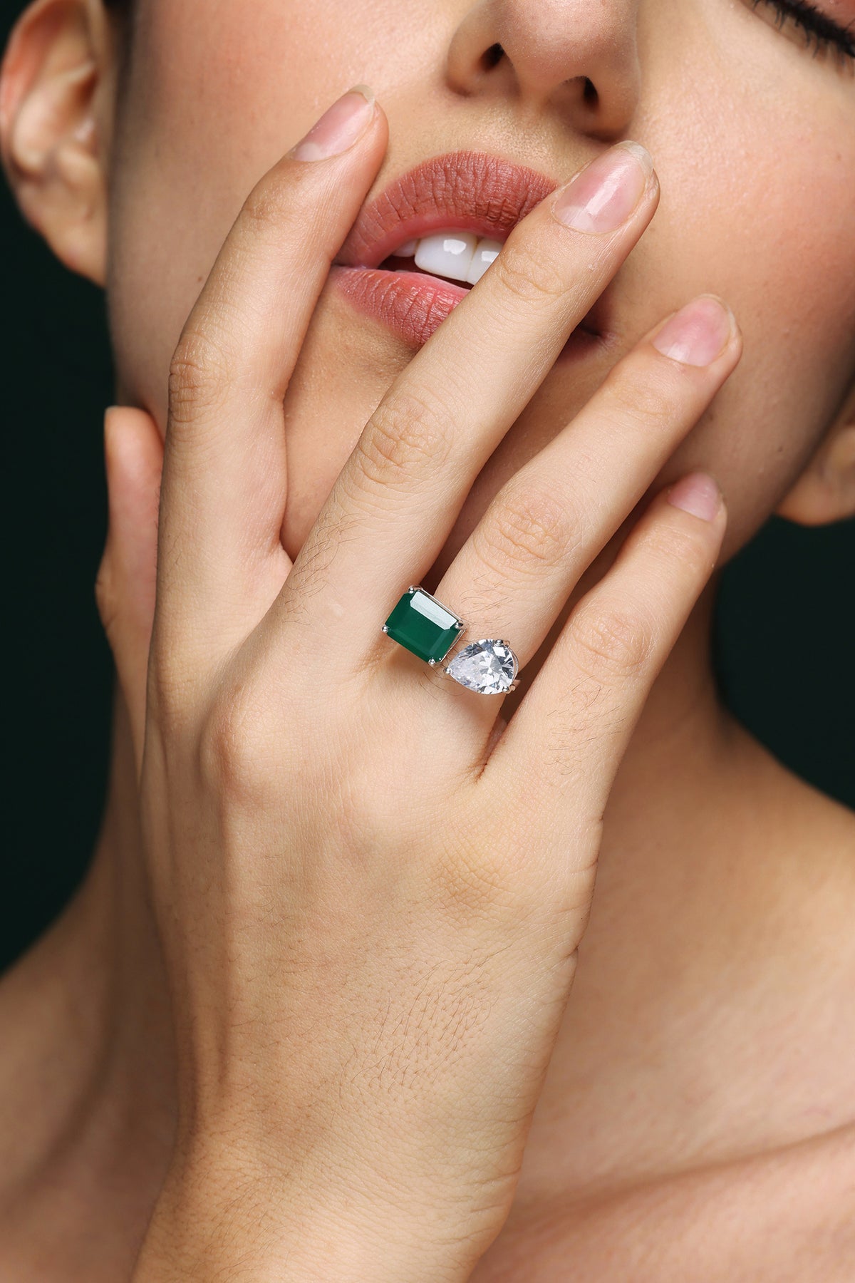 Emerald Cut Gemstone Promise Ring