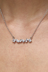 Gold Multi Shape CZ Flower Necklace