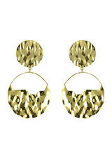 Gold Sculptural Mother of Pearl Statement Drop Earrings