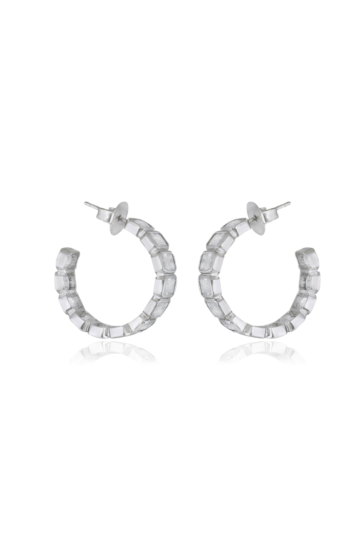 Gold Cubic Zirconia Hoop Earrings