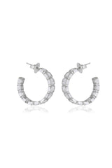 Gold Cubic Zirconia Hoop Earrings