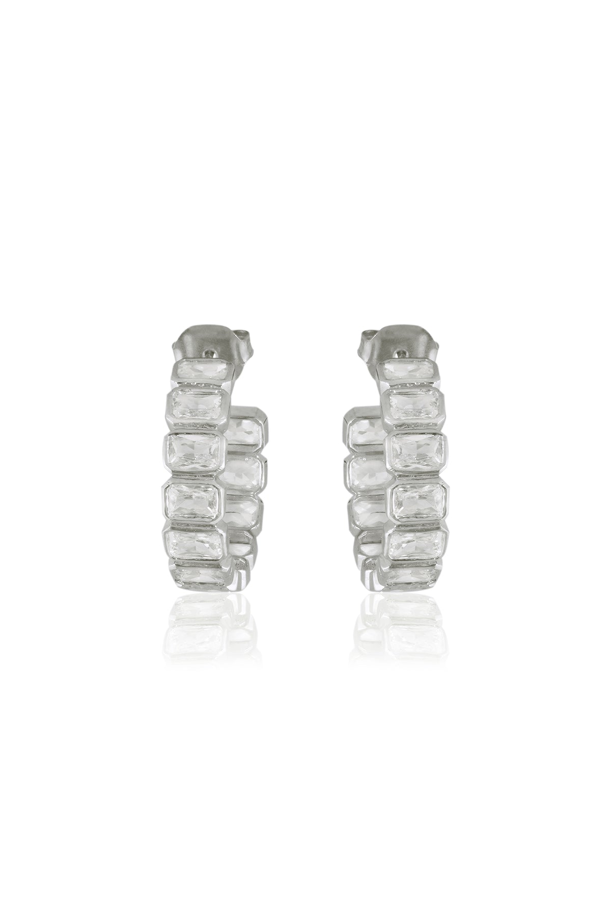 Gold Cubic Zirconia Hoop Earrings