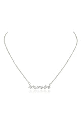 Gold Multi Shape CZ Flower Necklace