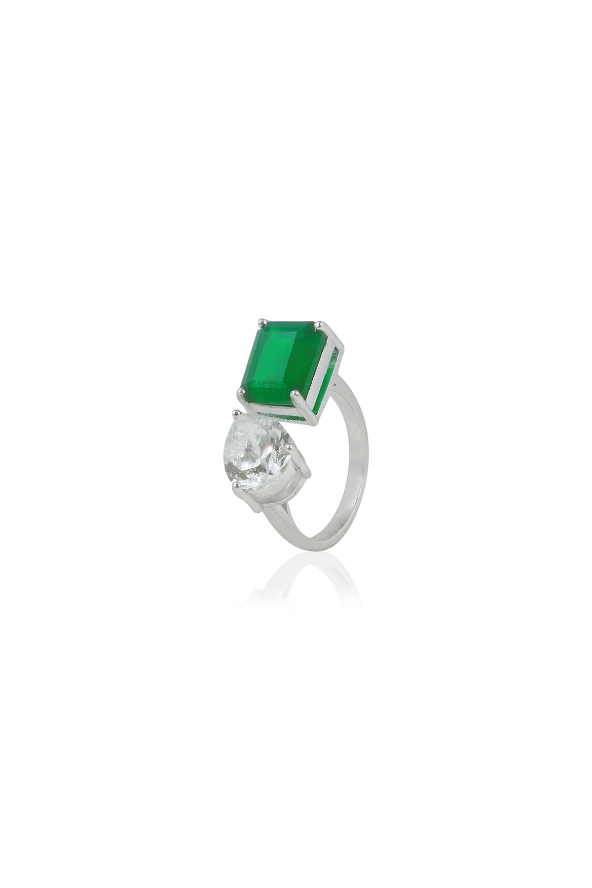 Emerald Cut Gemstone Promise Ring