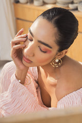 Gold Geometric Pearl Drop Earrings