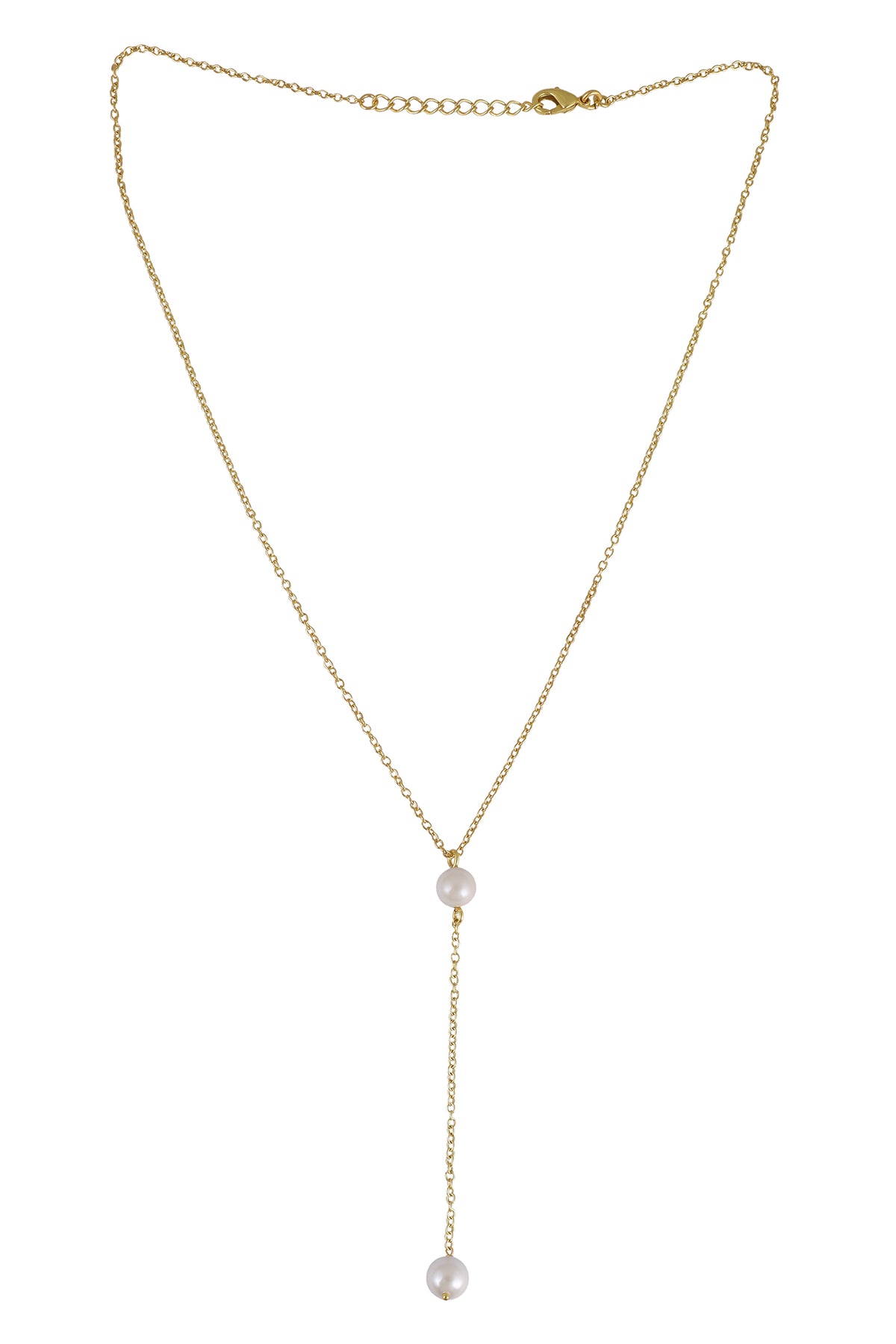 Gold Pearl Drop Pendant Necklace