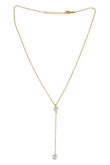 Gold Pearl Drop Pendant Necklace