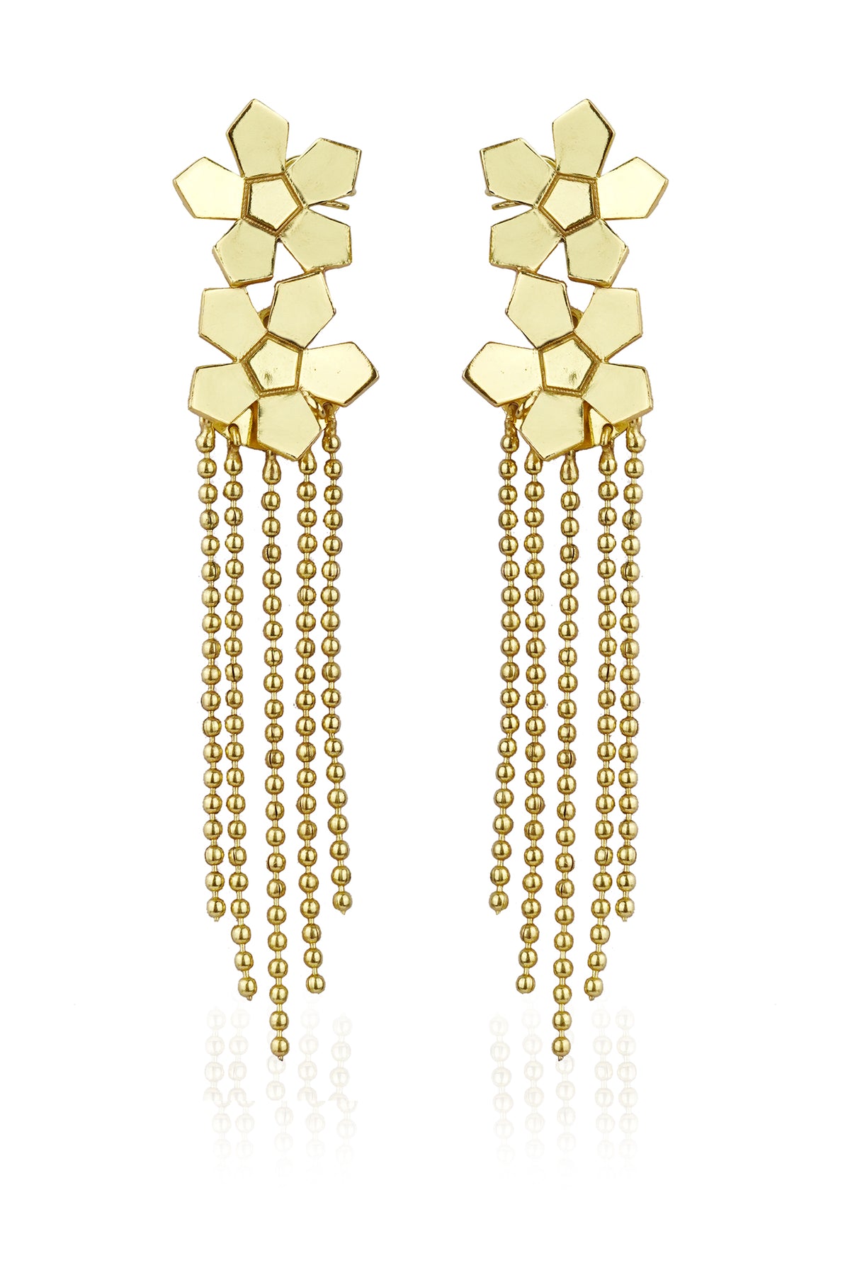 Contemporary Floral Dangle Earrings