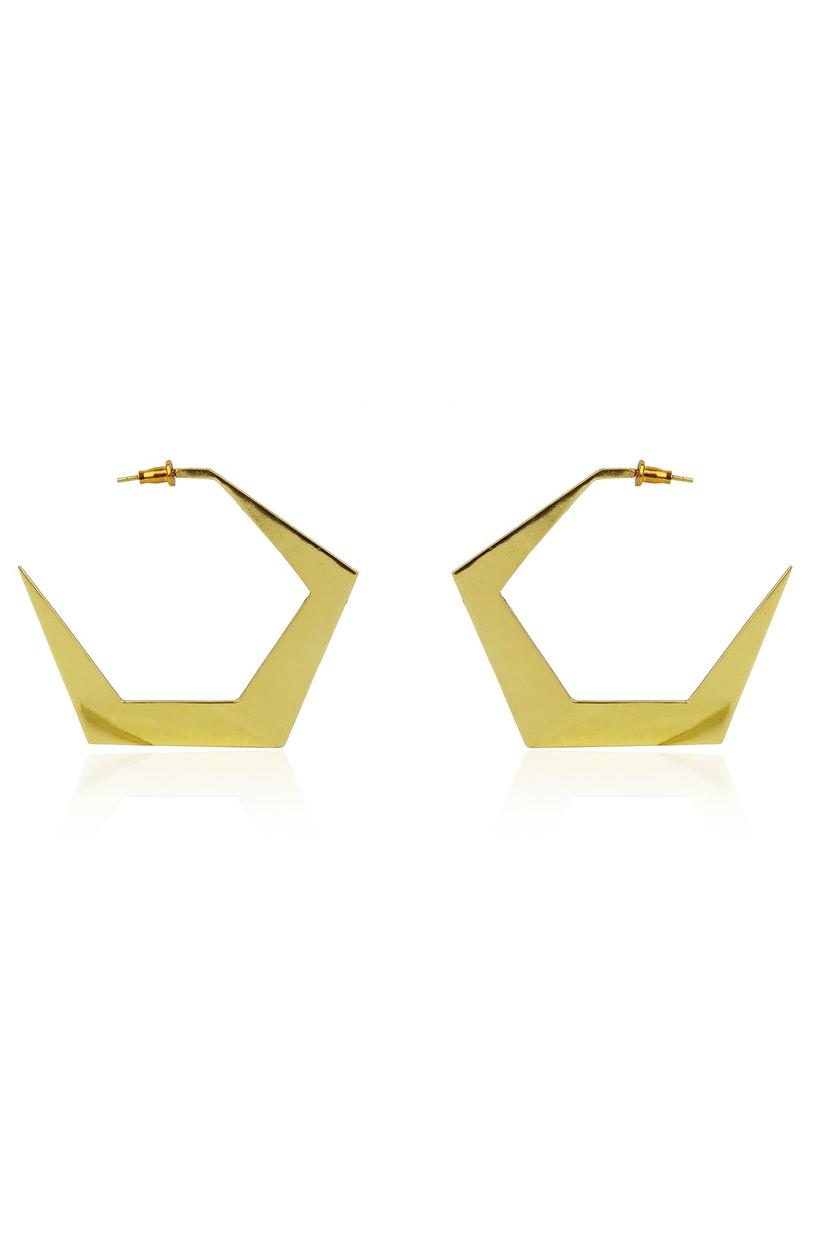 Gold Minimal Geometric Hoop Earrings