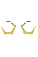 Gold Minimal Geometric Hoop Earrings