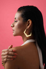 Gold Minimal Geometric Hoop Earrings