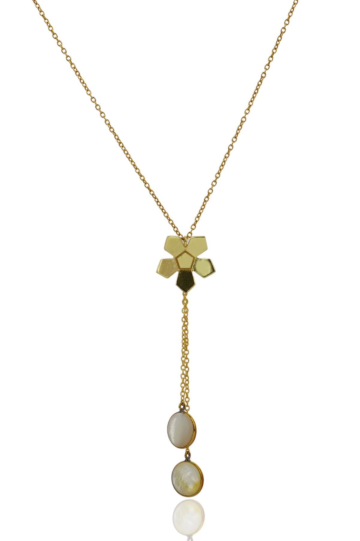 Floral Mother of Pearl Drop Necklace