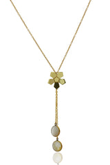 Floral Mother of Pearl Drop Necklace