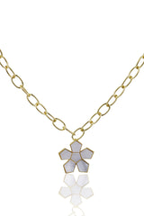Chunky Chain Floral Pendant Necklace