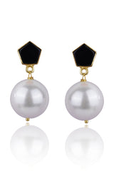 Black Onyx Geometric Stud Earrings