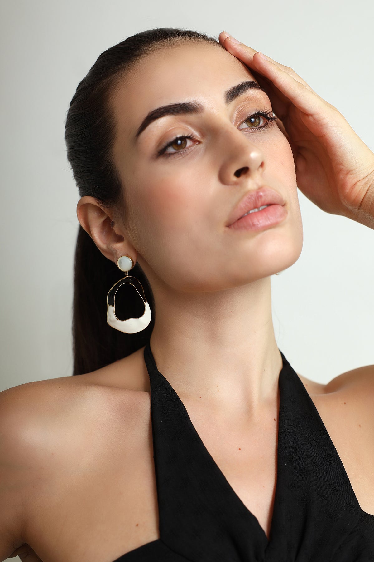 Gold Saline Statement Earrings