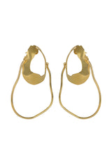 Gold Fluid Sculpted Hoop Earrings