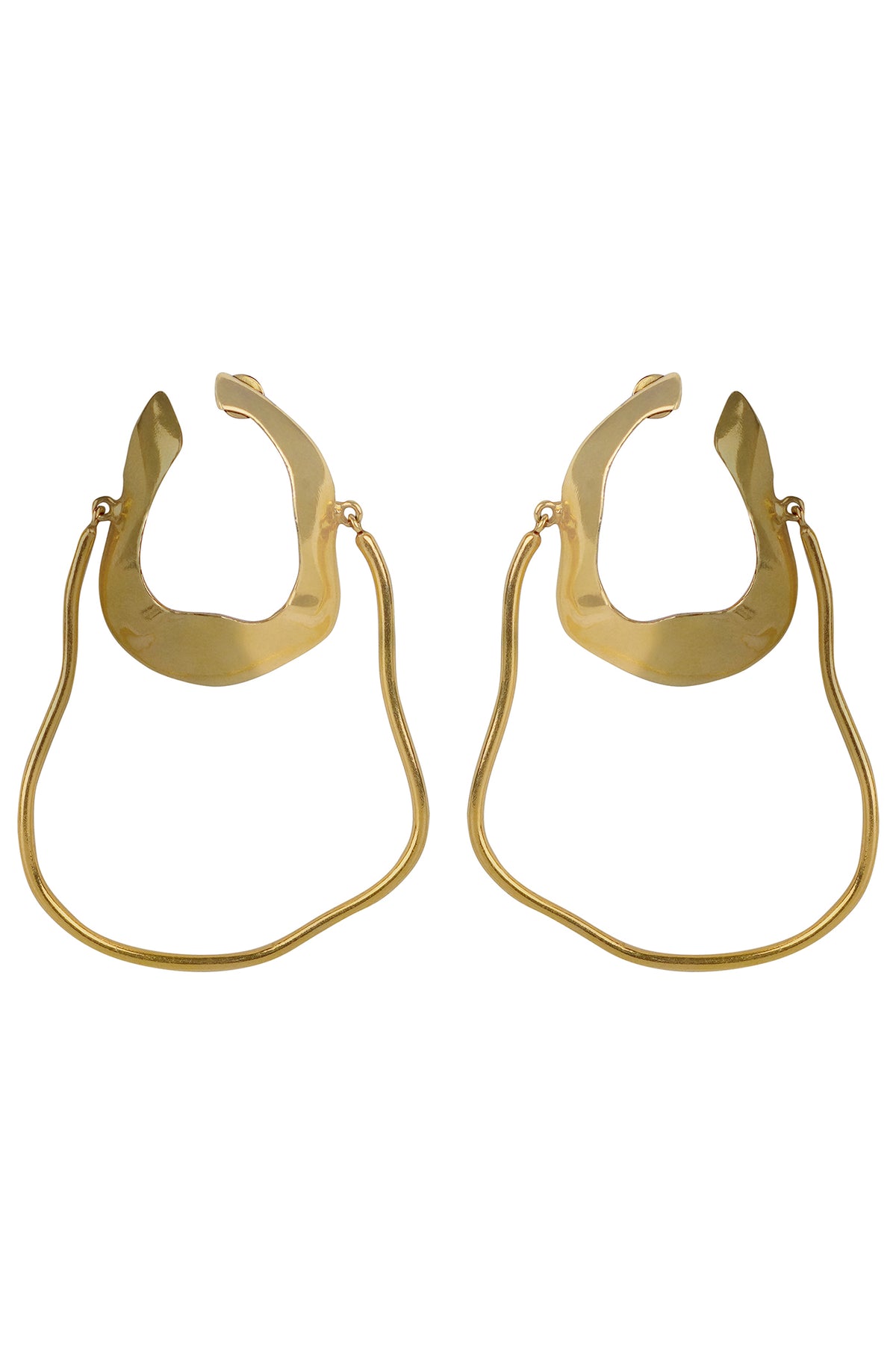 Gold Fluid Sculpted Hoop Earrings