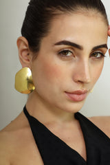 Gold Contemporary Statement Stud Earrings