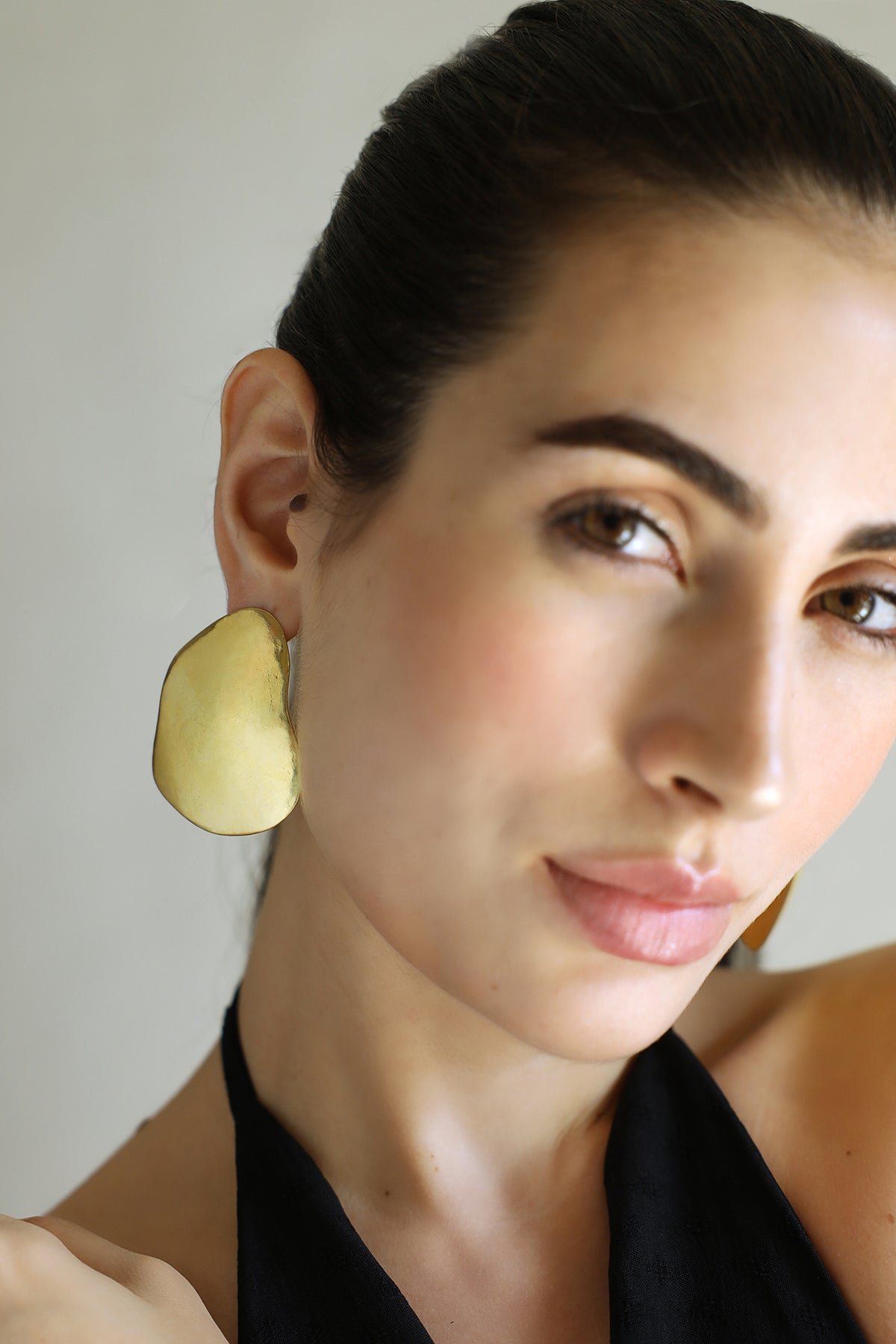 Gold Contemporary Statement Stud Earrings