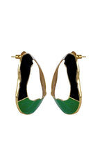 Gold Artistic Enamel Statement Stud Earrings