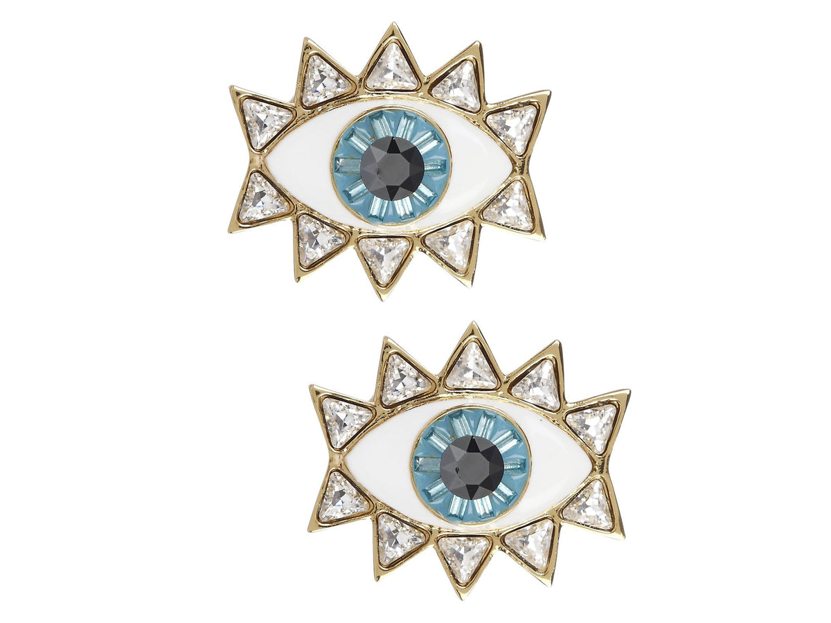 Gold Evil Eye Studs