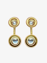 Polki Double Dot Earrings - Gold