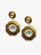 Polki Hexagon Earrings - Gold