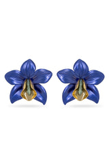 Metallic Orchid Royal Blue Earrings