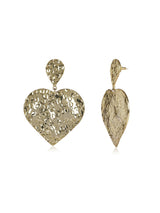 Beaten Heart Earrings - Gold