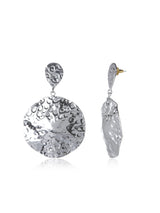 Beaten Sphere Earrings - Silver