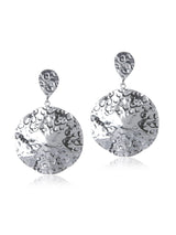 Beaten Sphere Earrings - Silver